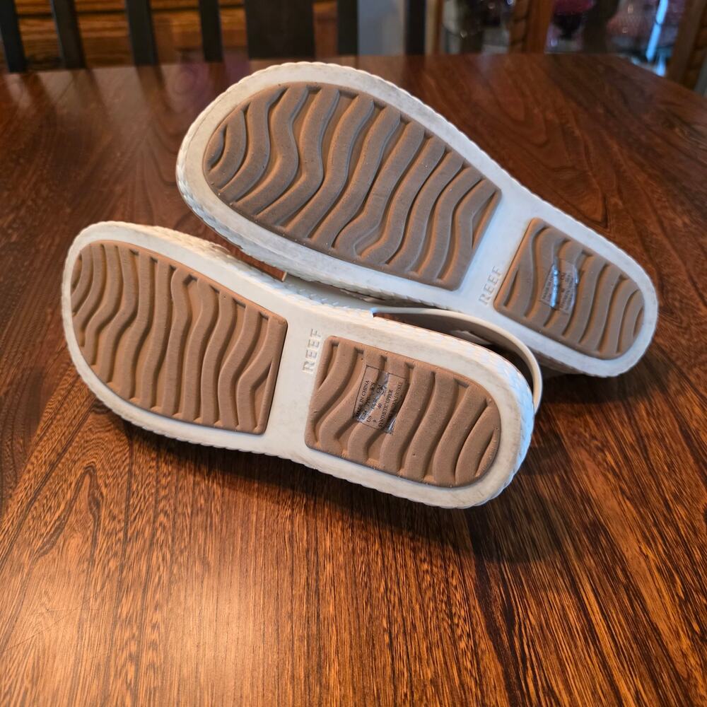 REEF Women's Water Vista Sandals White/Tan Slingback Espadrille like braids SZ 9 - Picture 5 of 5